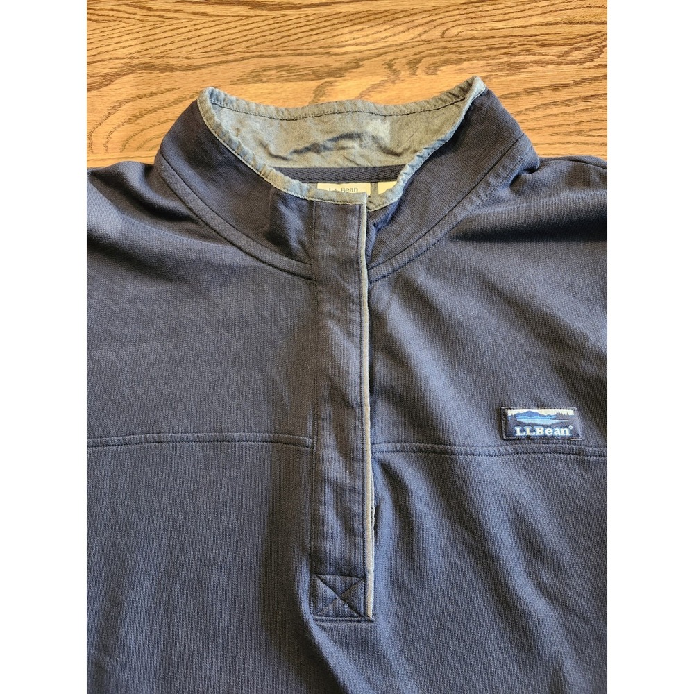 LL Bean Womens Soft Cotton‎ Rugby 1/4 Button Henley Long Sleeve Shirt 3XL - Picture 2 of 9